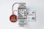 AF Factory Cartier Tank Solo Replica Watch SS White Dial Diamond Bezel